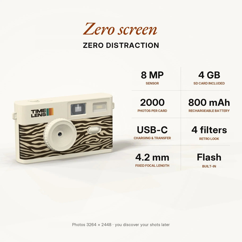 Fotocamera TimeLens® Cream Zebra
