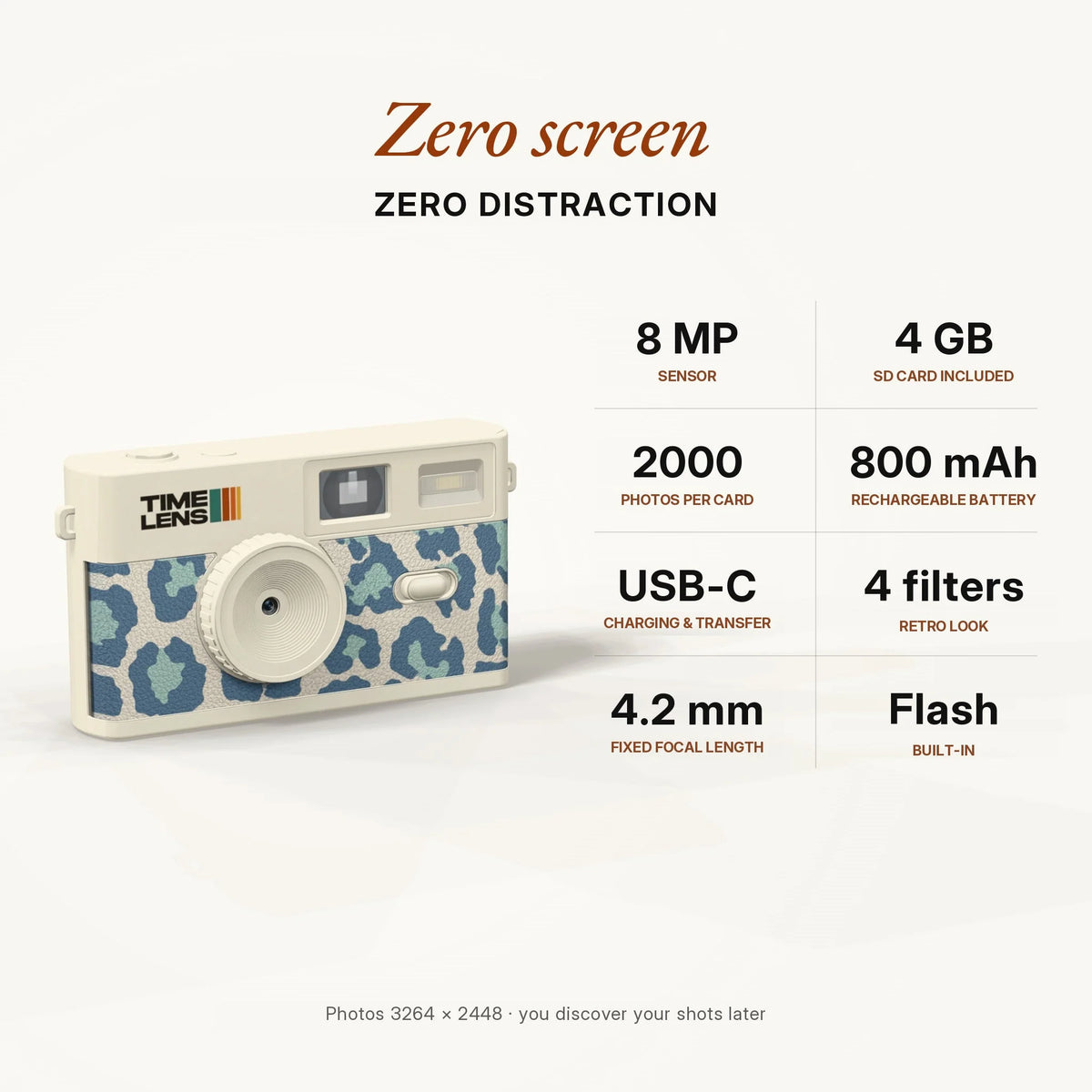 TimeLens® Camera - Cream Sky Leopard